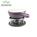 Popular cast iron cheese fondue set with forks